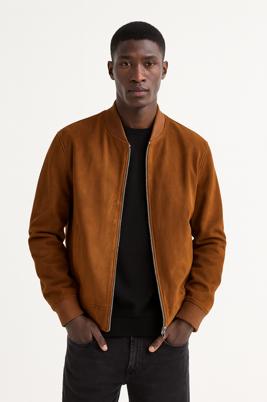 Classic Suede Bomber Jacket