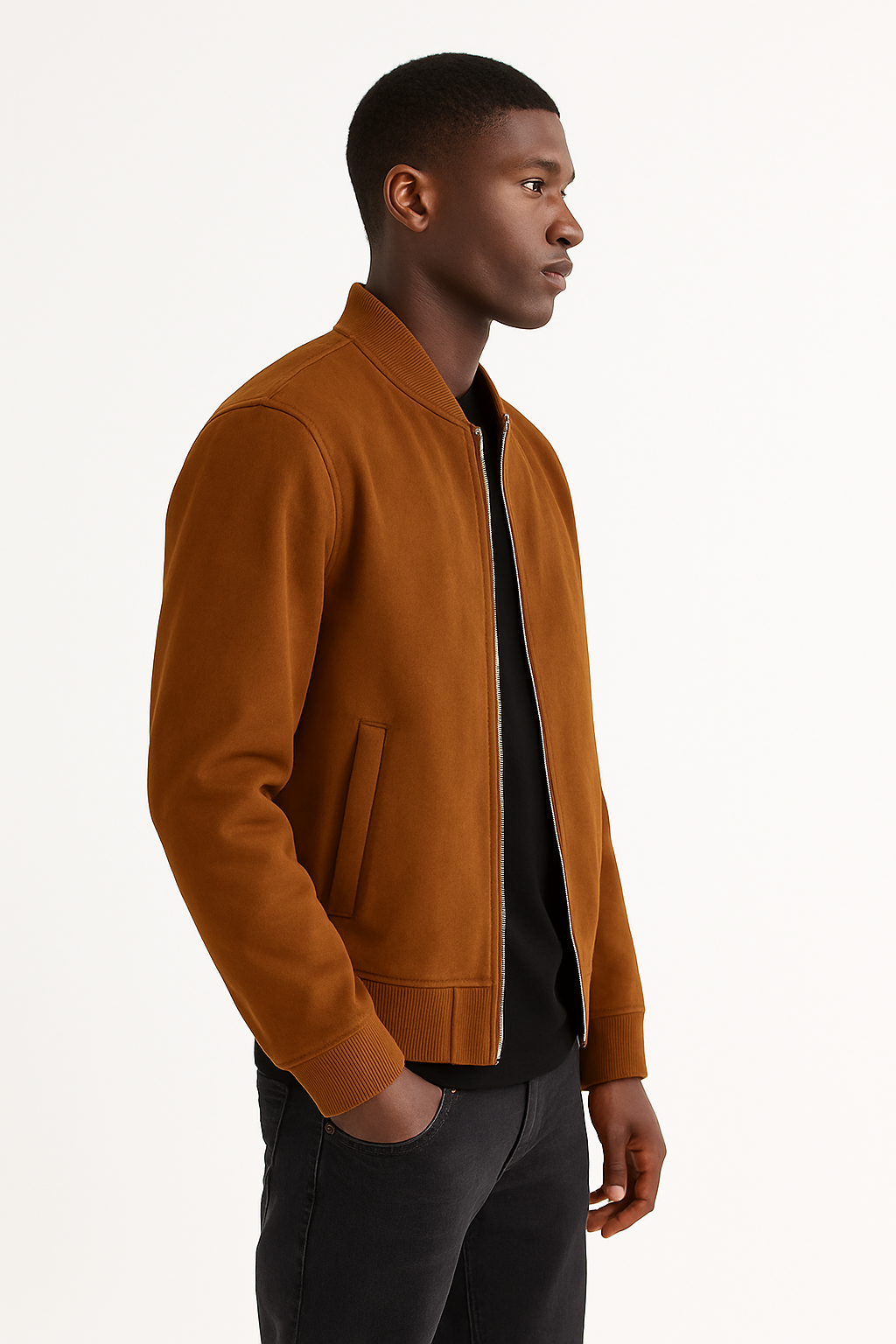 Classic Suede Bomber Jacket