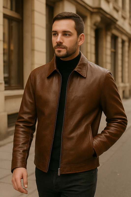 Classic Aviator Leather Jacket