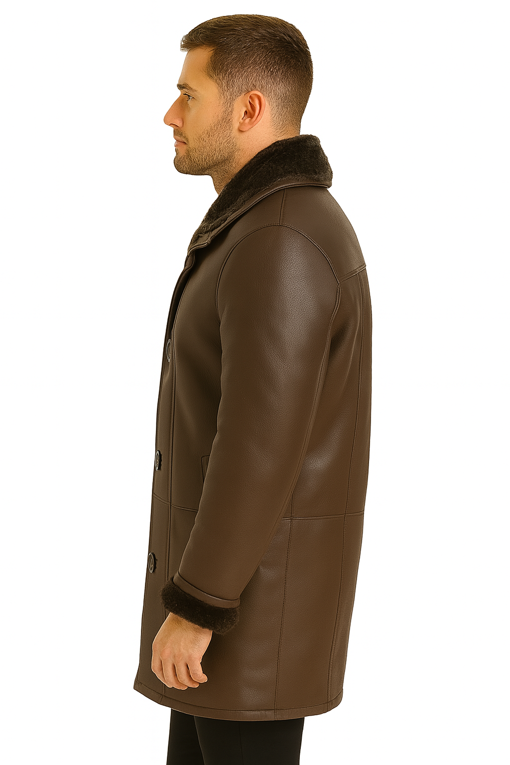 Luxe Heritage Brown Leather Coat