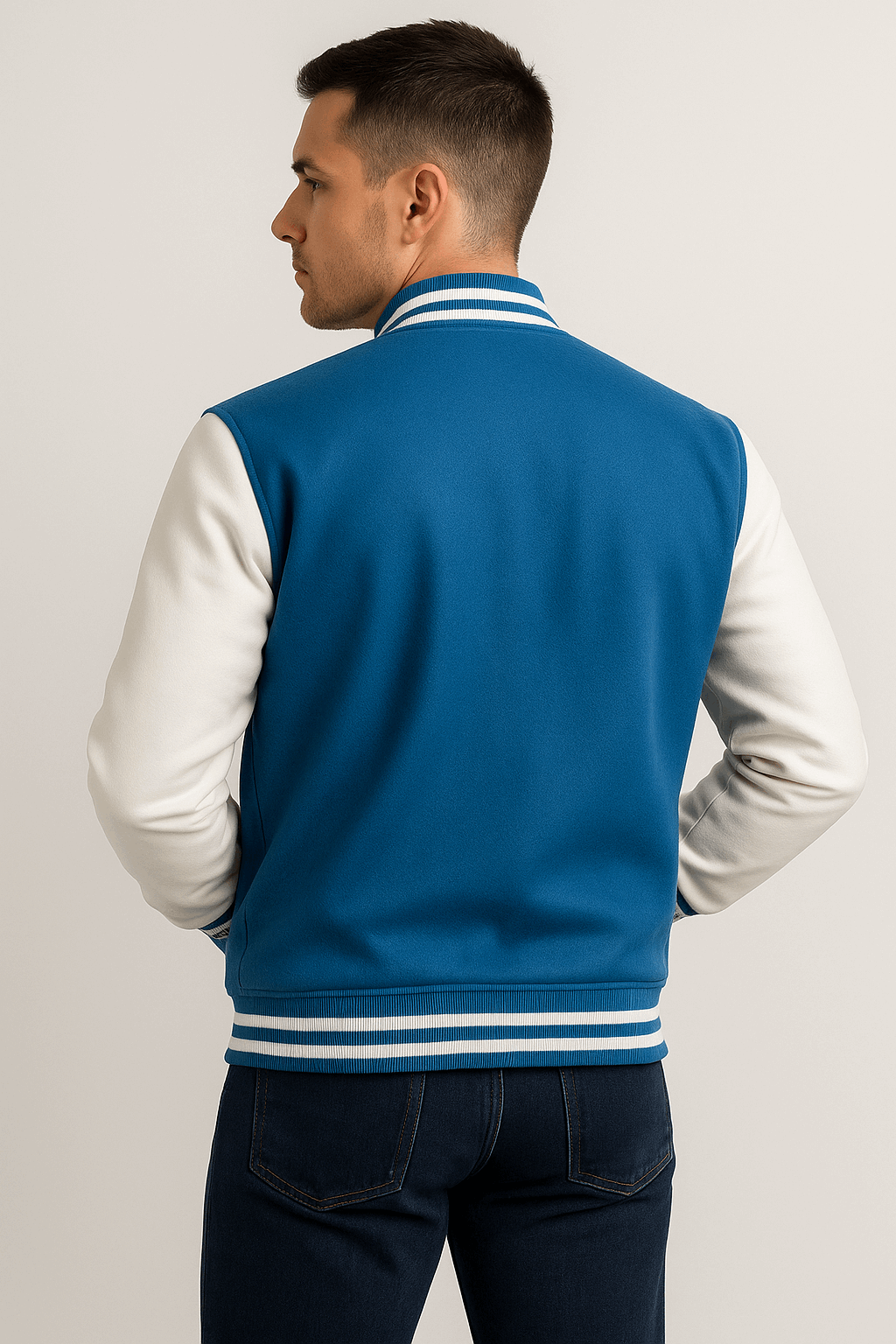 Men’s Varsity Jacket with Genuine Leather Sleeves – Urban Edge Varsity