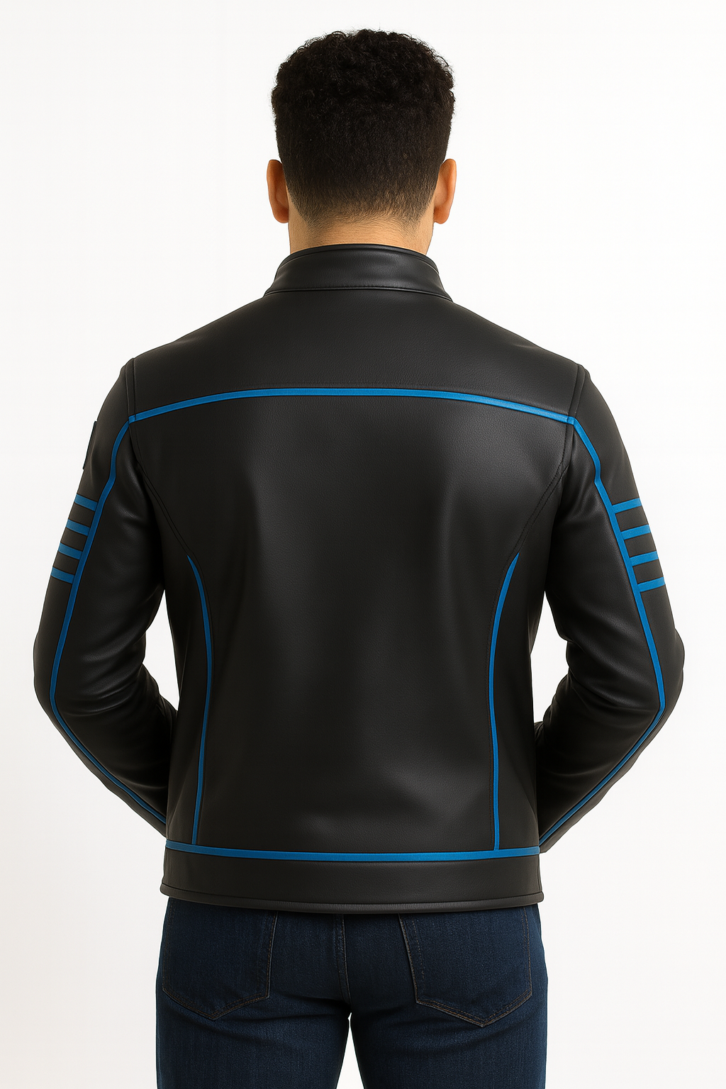Men’s Biker Leather Jacket – Modern Slim Fit