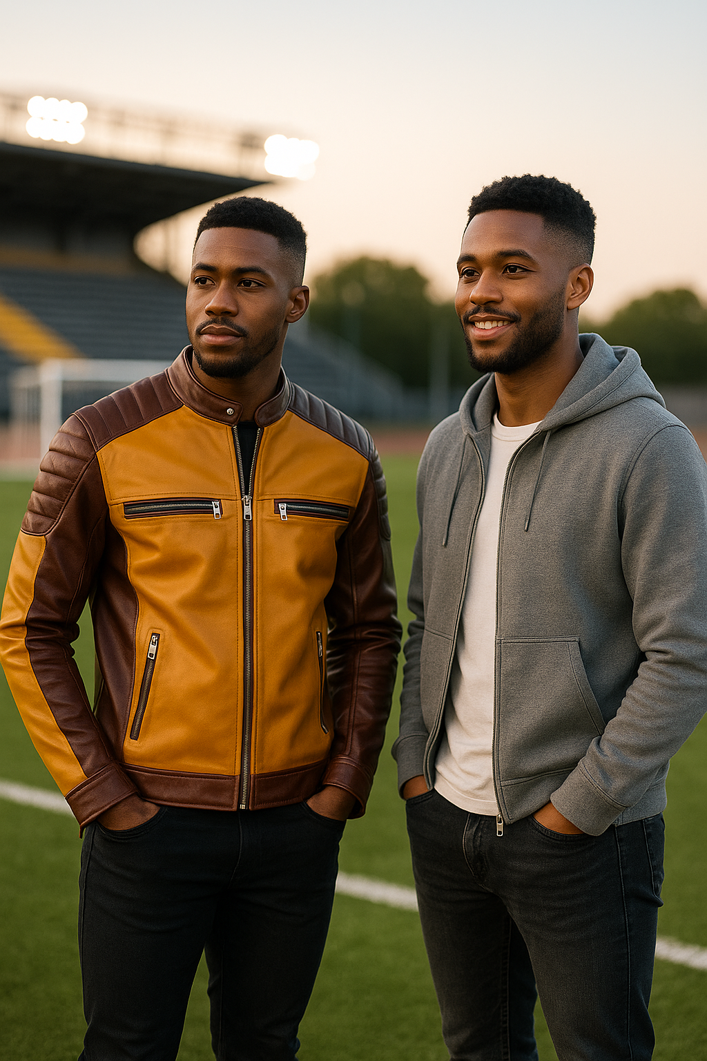 Men’s Racer Leather Jacket – Dual Tone Motorcycle Style