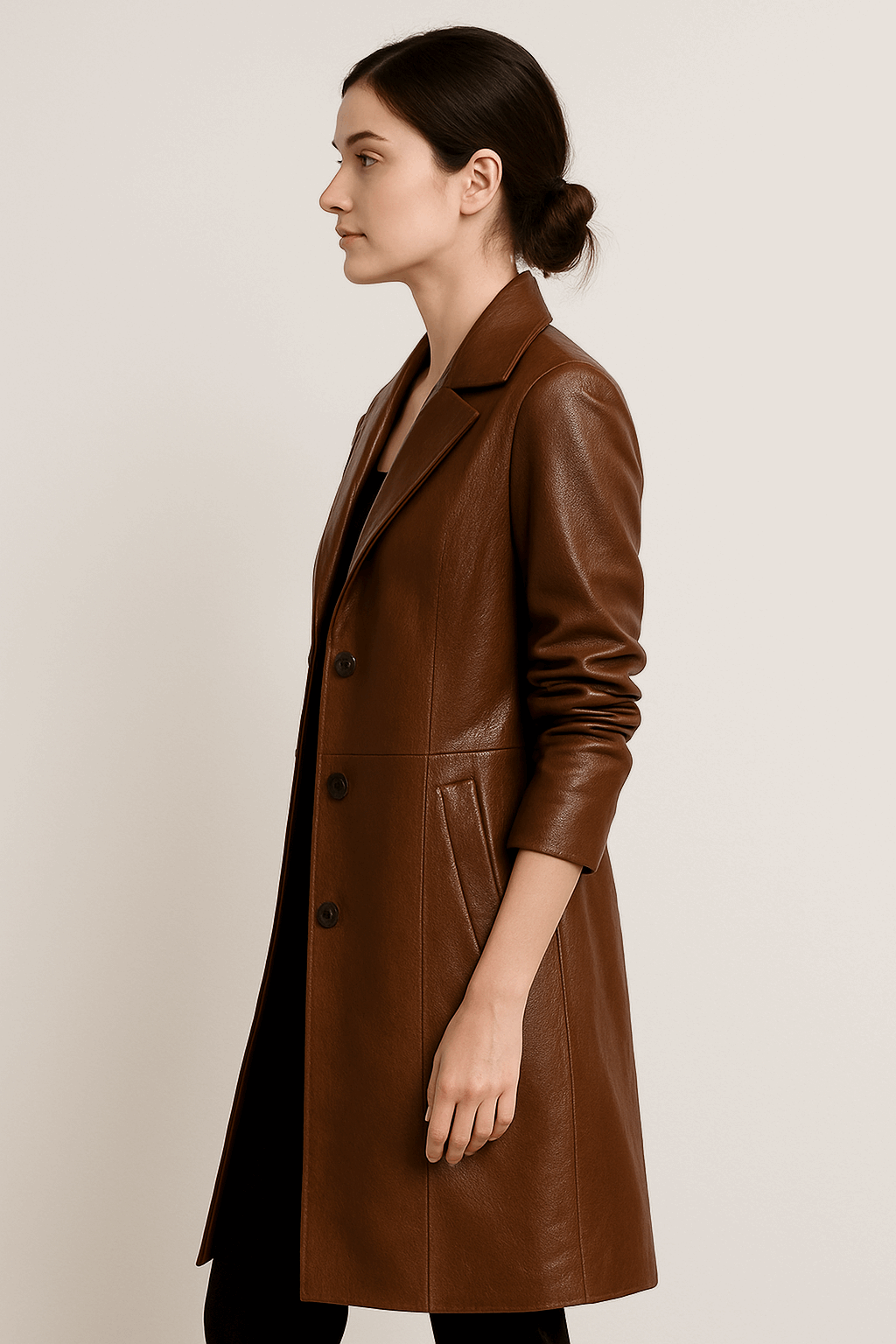 Regal Grace Leather Coat