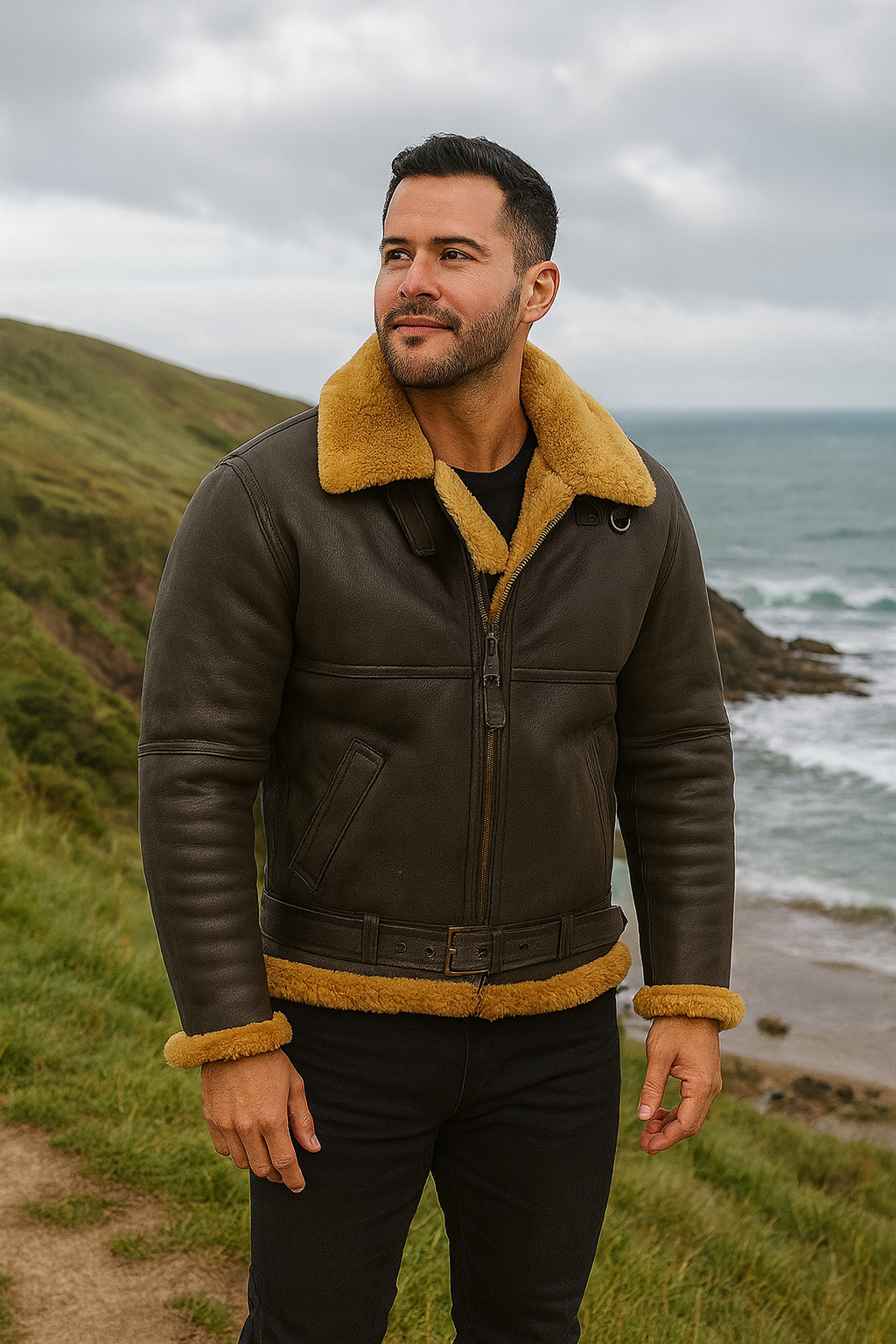 Alpine Aviator Shearling Leather Jacket