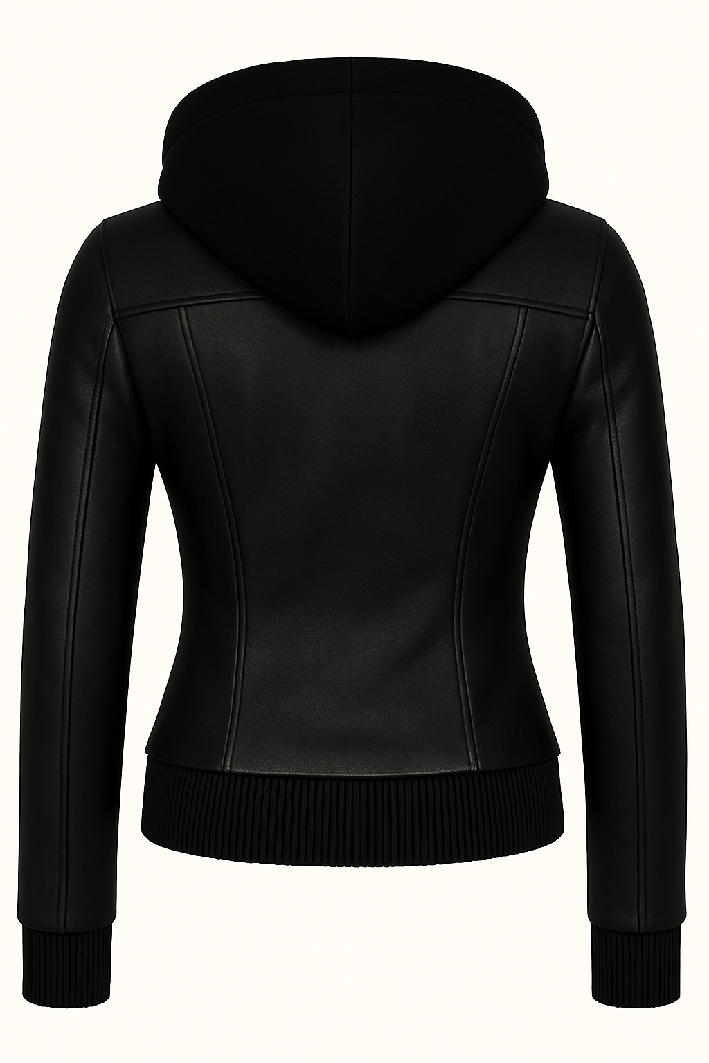 Black Women’s Hooded Leather Jacket