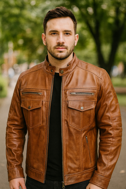 Canyon Trail Utility Leather Jacket