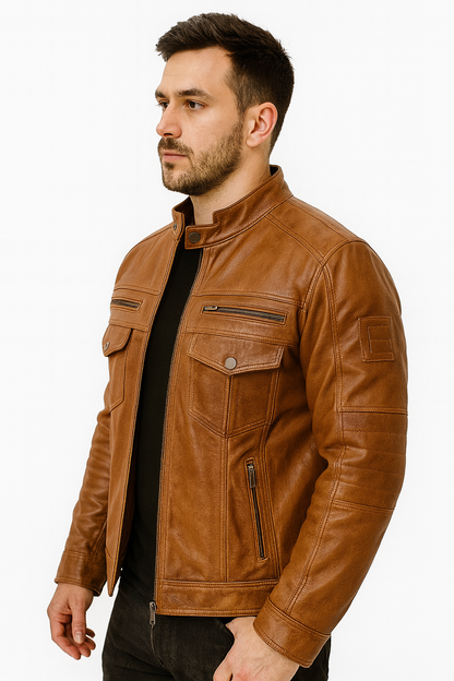 Canyon Trail Utility Leather Jacket