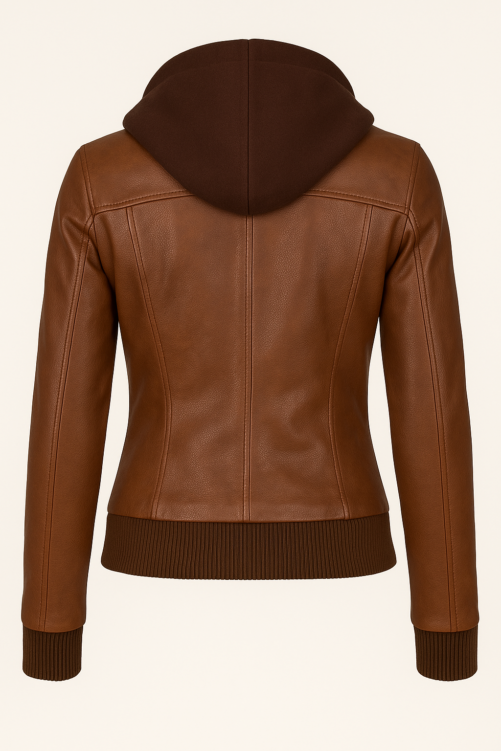 Caramel Brown Women’s Hooded Leather Jacket