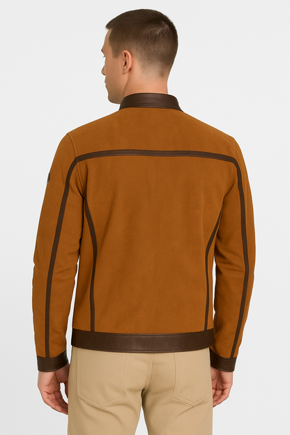 Two-Tone Racer Leather Jacket