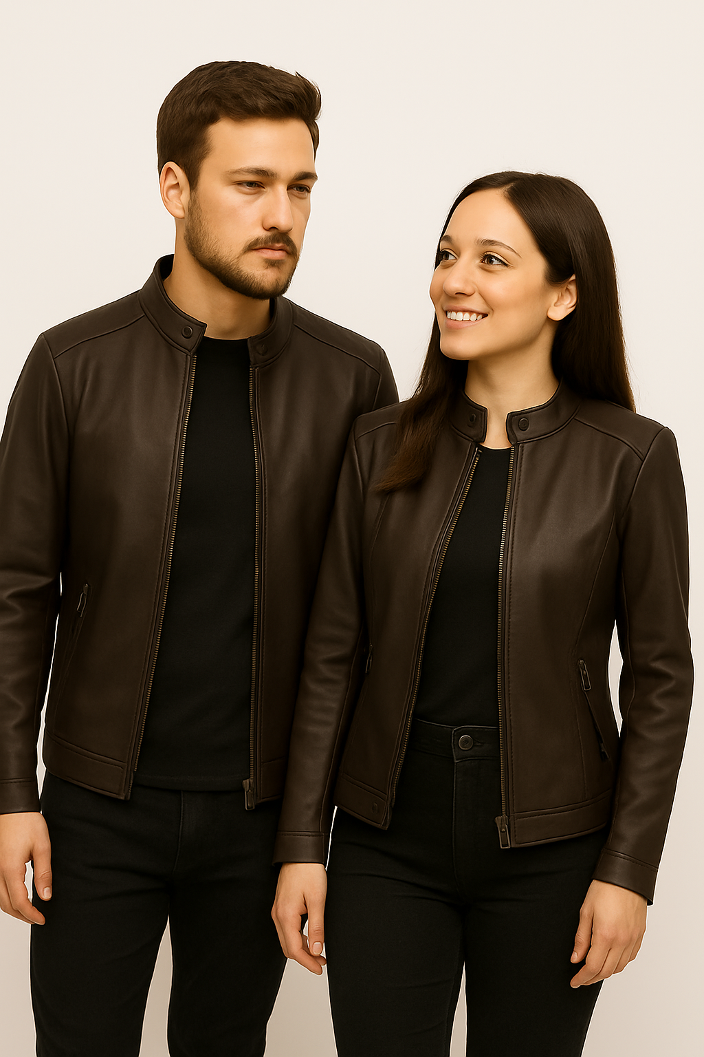 Mocha Harmony Leather Jacket Set