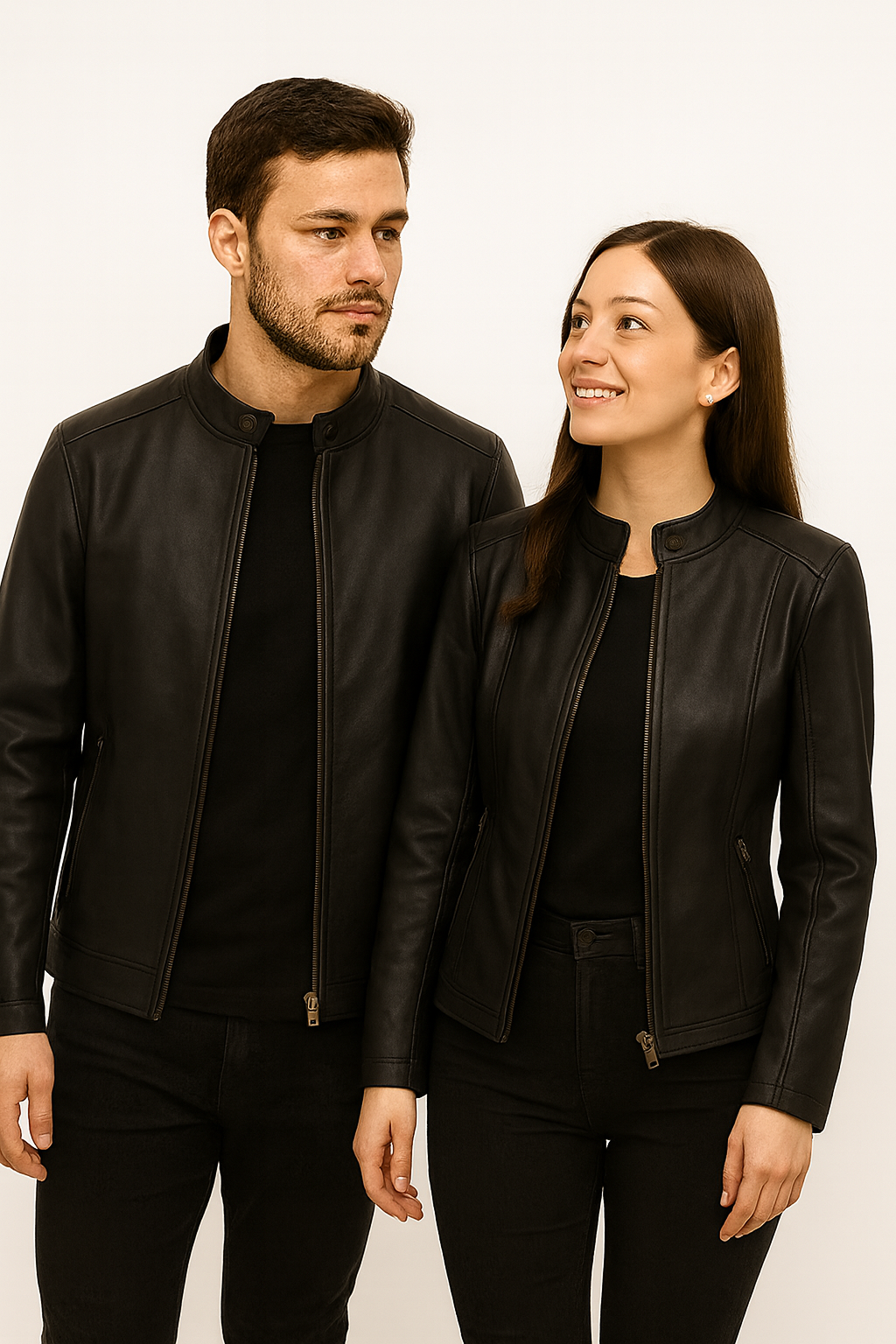 Mocha Harmony Leather Jacket Set