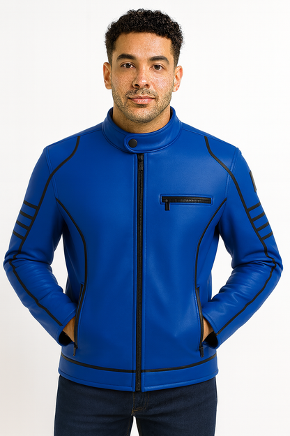 Classic Biker Leather Jacket – Slim Fit Design