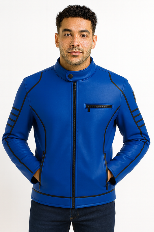 Classic Biker Leather Jacket – Slim Fit Design