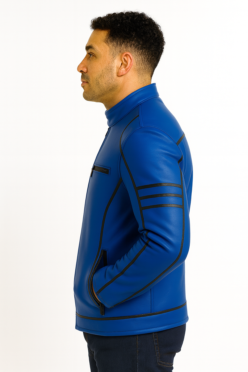 Classic Biker Leather Jacket – Slim Fit Design