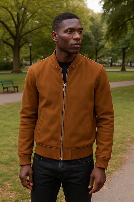 Classic Suede Bomber Jacket