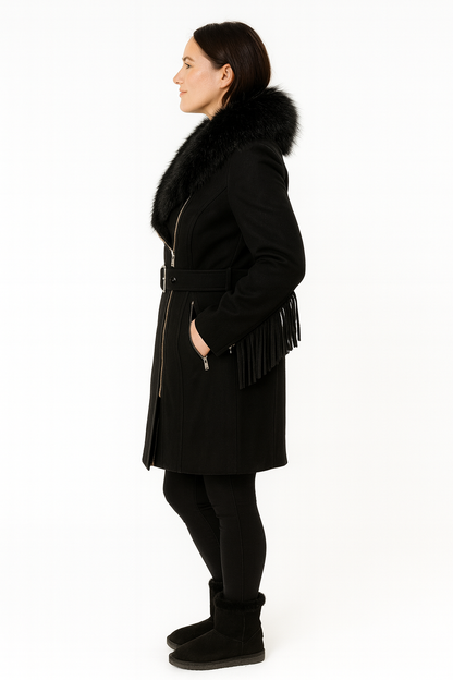 Fur Fringe Winter Coat – Matching Set