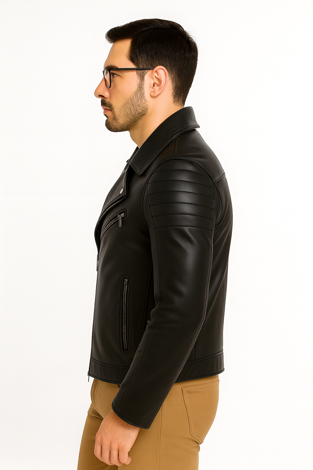 Genuine Leather Bomber Jacket – Vintage Style, Handmade