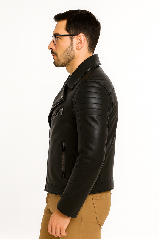 Genuine Leather Bomber Jacket – Vintage Style, Handmade