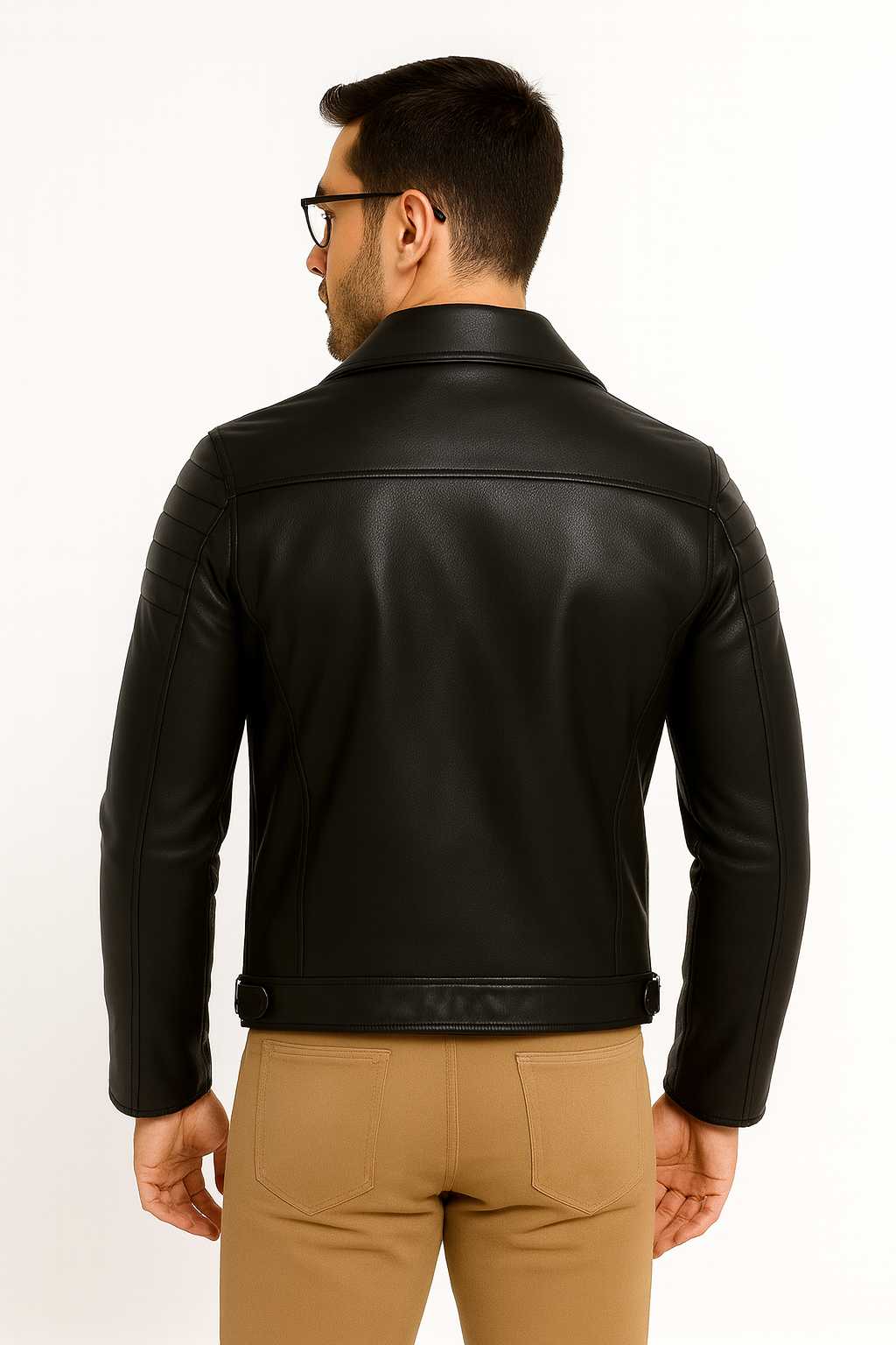 Genuine Leather Bomber Jacket – Vintage Style, Handmade