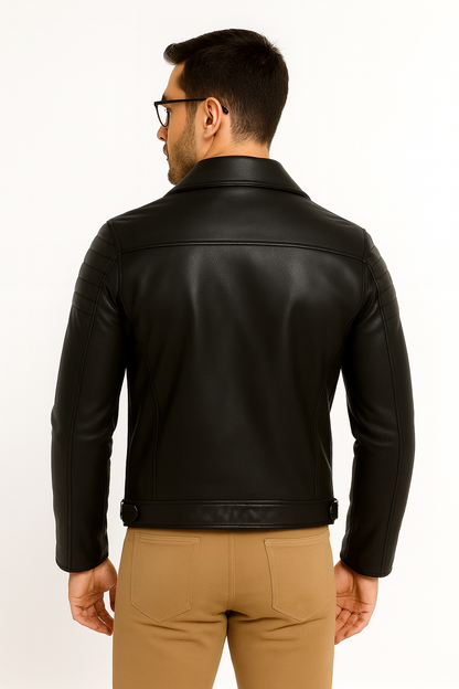 Genuine Leather Bomber Jacket – Vintage Style, Handmade