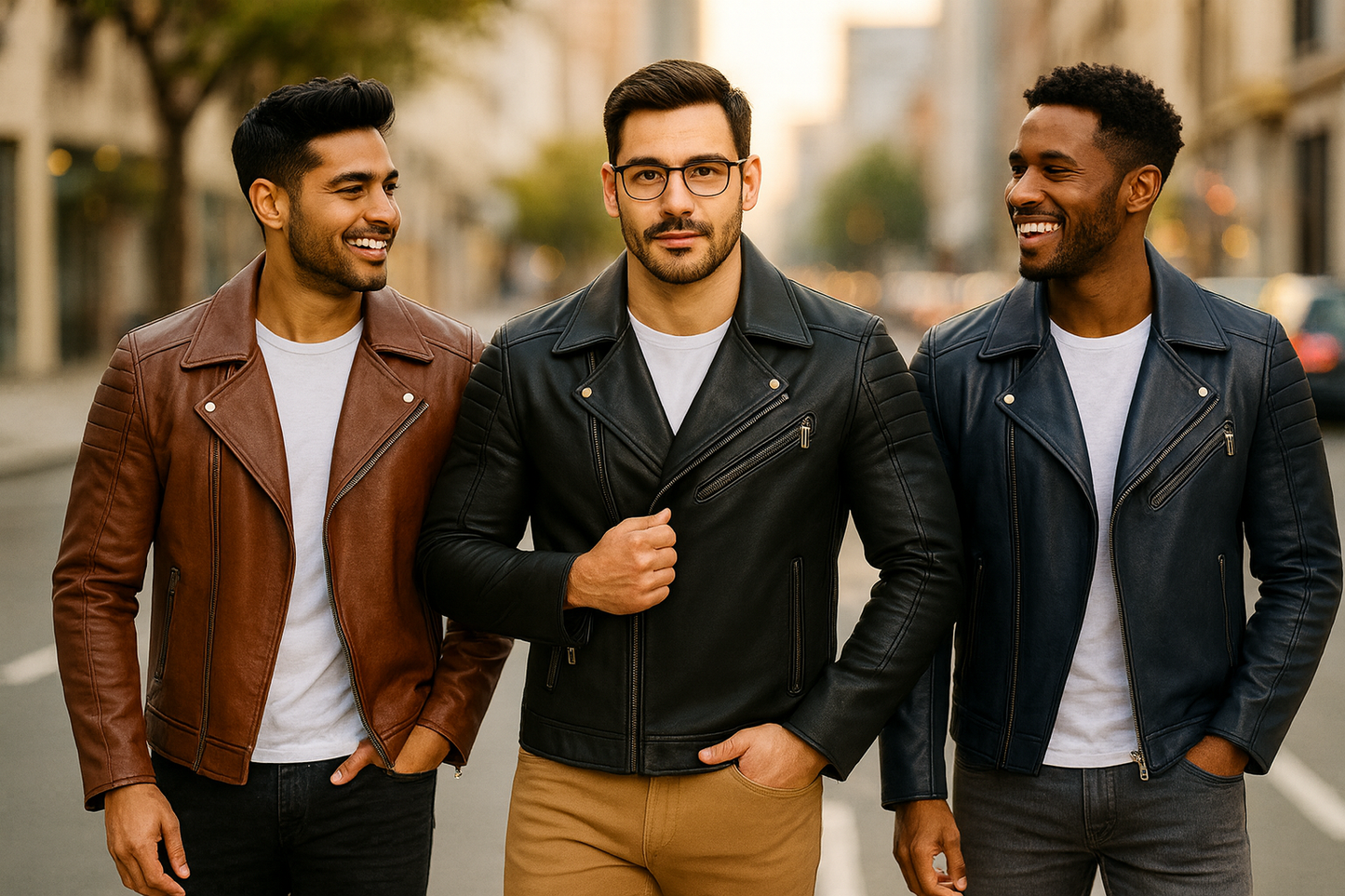 Genuine Leather Bomber Jacket – Vintage Style, Handmade