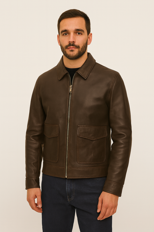 Classic Aviator Leather Jacket