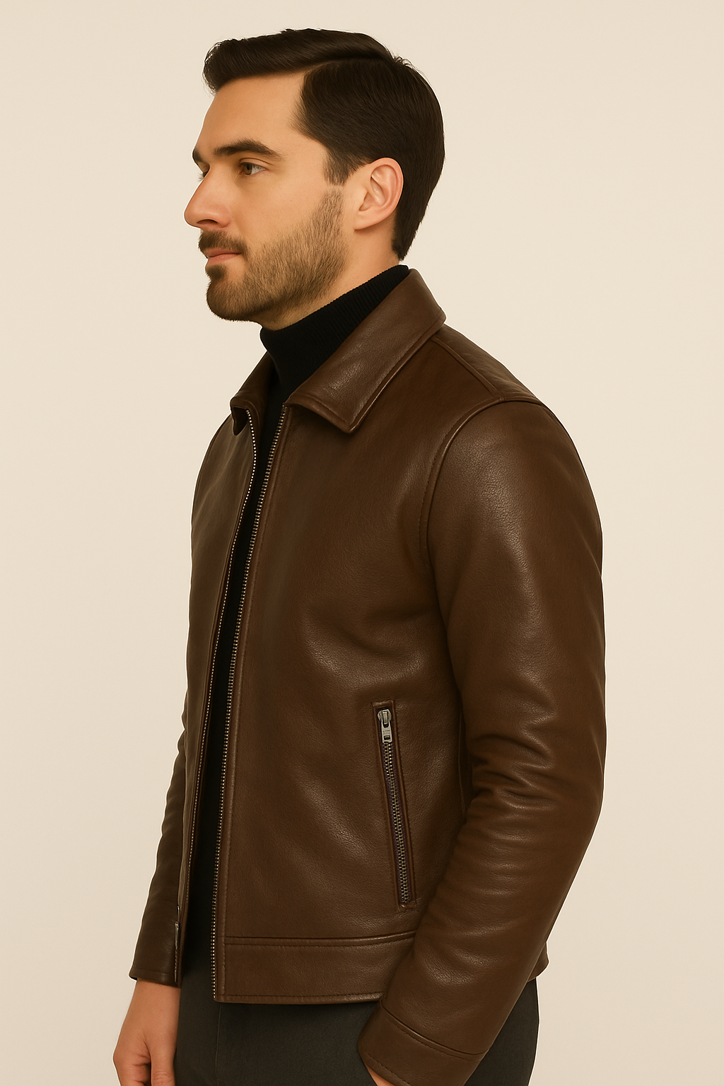 Classic Aviator Leather Jacket