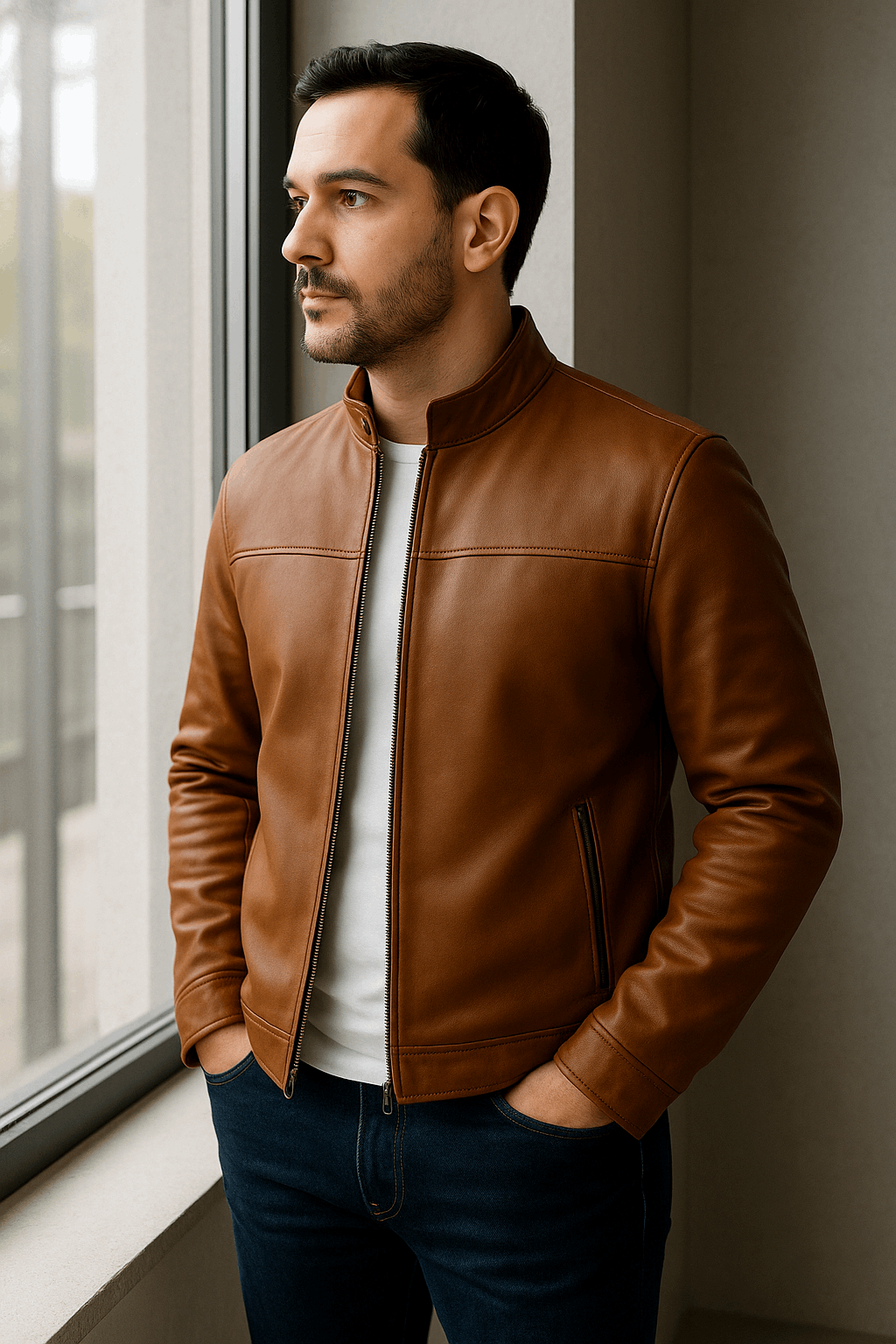 Heritage Cognac — Handcrafted Leather Jacket