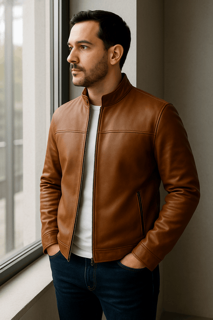 Heritage Cognac — Handcrafted Leather Jacket