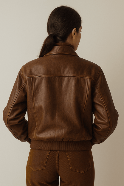 Ladies Jacket with Genuine Leather Sleeves – LooXHer Jacket