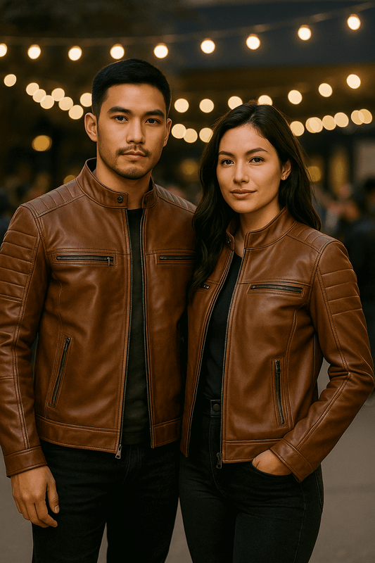 Leather Couple Jackets – Matching Genuine Leather Outerwear for Him & Her
