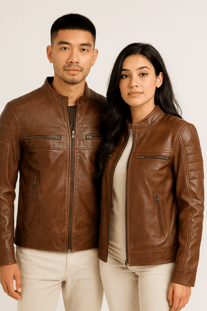 Leather Couple Jackets – Matching Genuine Leather Outerwear for Him & Her