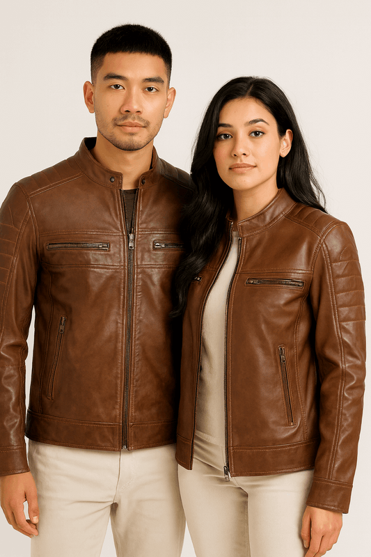Leather Couple Jackets – Matching Genuine Leather Outerwear for Him & Her