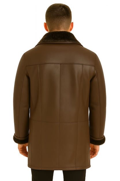 Luxe Heritage Brown Leather Coat