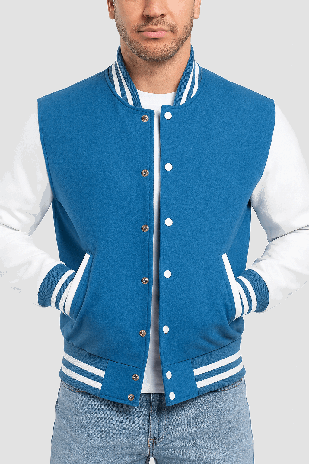 Men’s Varsity Jacket with Genuine Leather Sleeves – Urban Edge Varsity