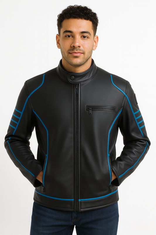 Men’s Biker Leather Jacket – Modern Slim Fit