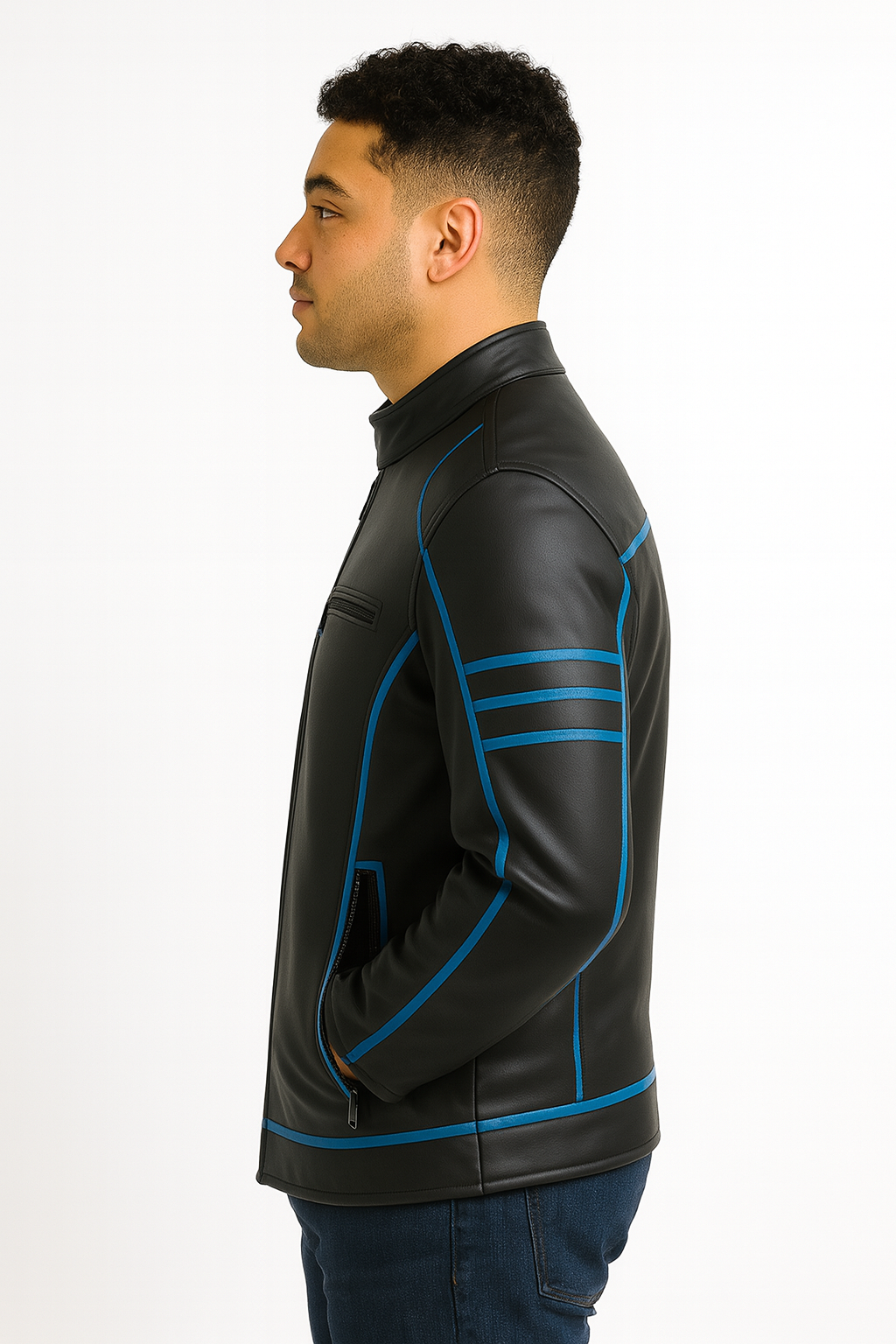 Men’s Biker Leather Jacket – Modern Slim Fit