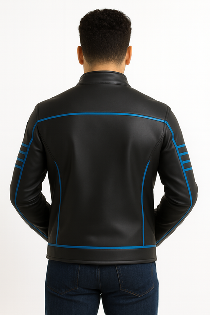 Men’s Biker Leather Jacket – Modern Slim Fit