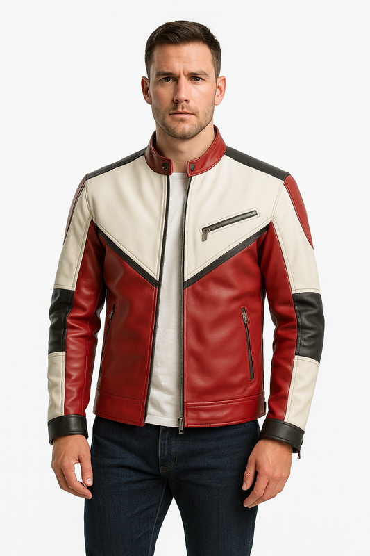 Men’s Cafe Racer Leather Jacket – Retro Motorcycle Style