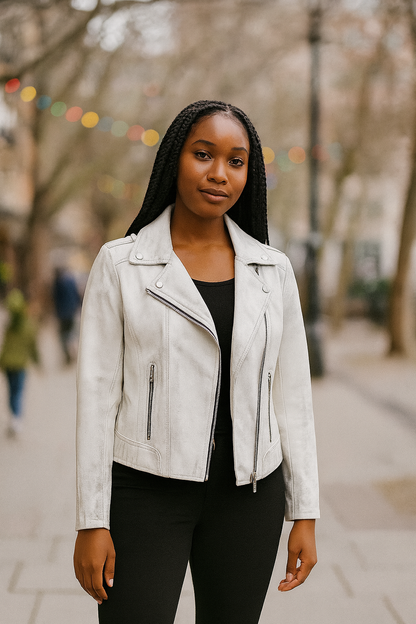 Metro Light Leather Zip Jacket