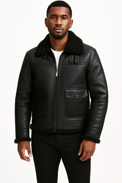 Midnight Rider Shearling Leather Jacket