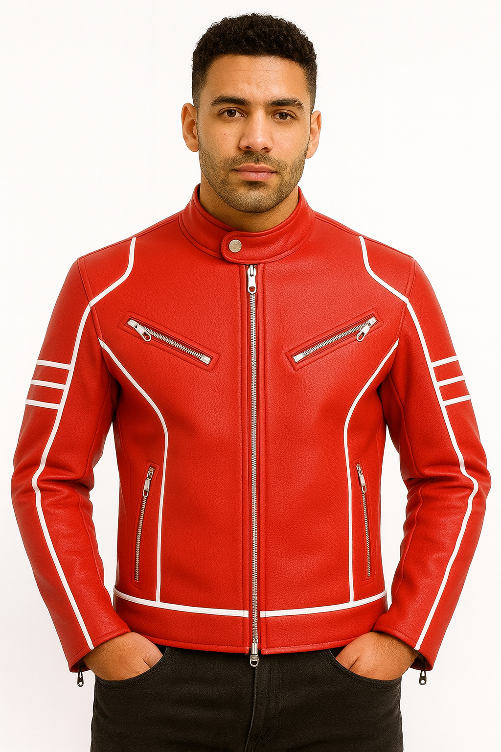 Modern Motorcycle Leather Jacket – Stylish & Durable
