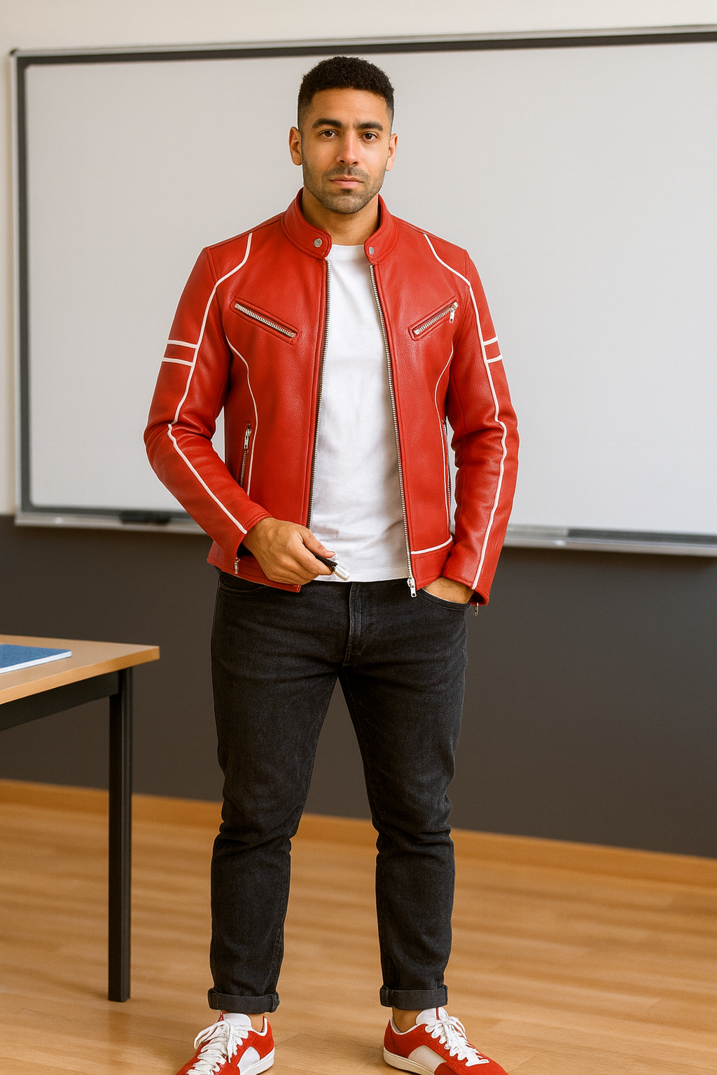 Modern Motorcycle Leather Jacket – Stylish & Durable