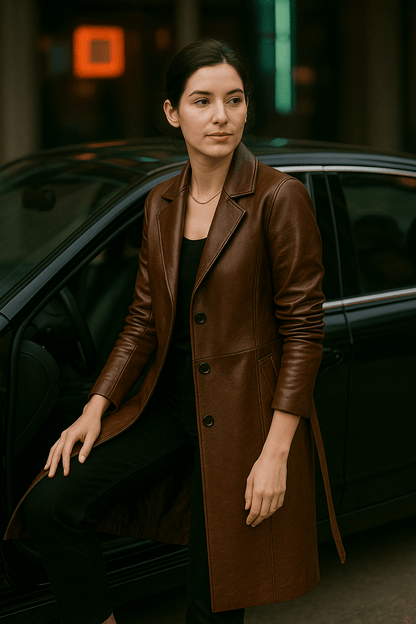 Regal Grace Leather Coat