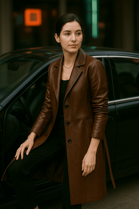Regal Grace Leather Coat