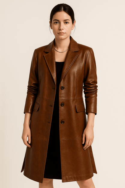Regal Grace Leather Coat