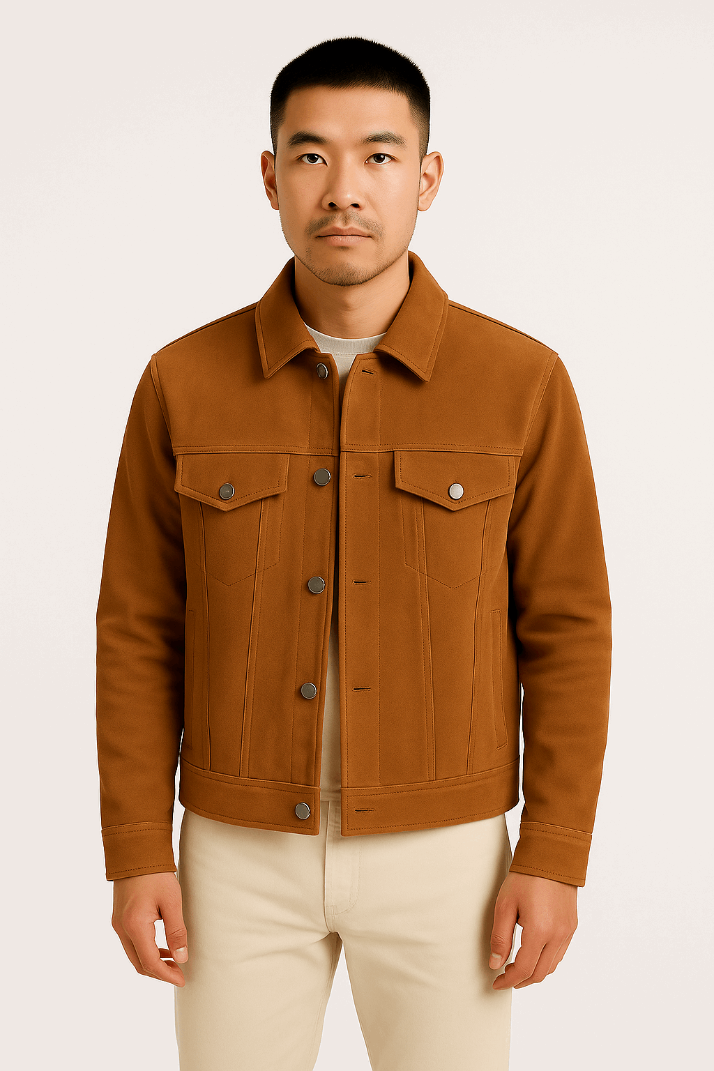 Urban Edge Tan Suede Jacket for Men