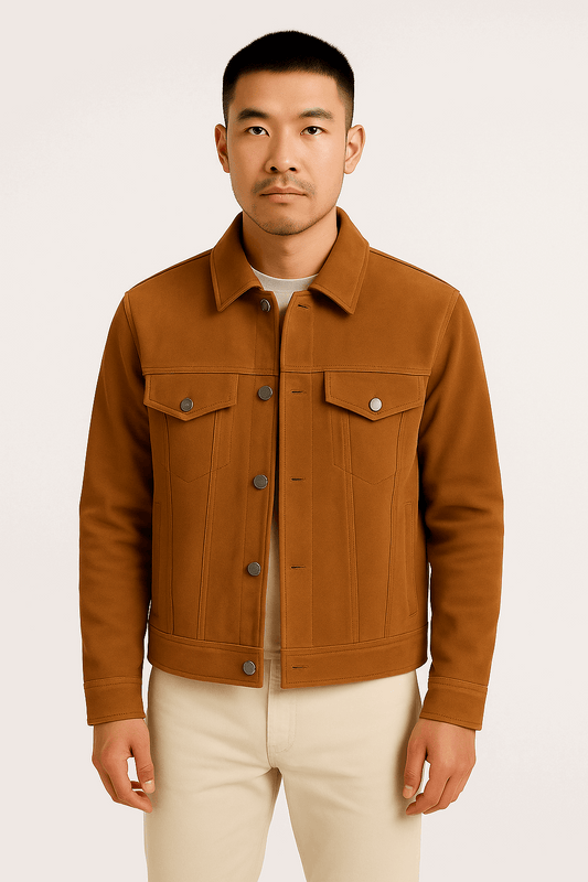 Urban Edge Tan Suede Jacket for Men