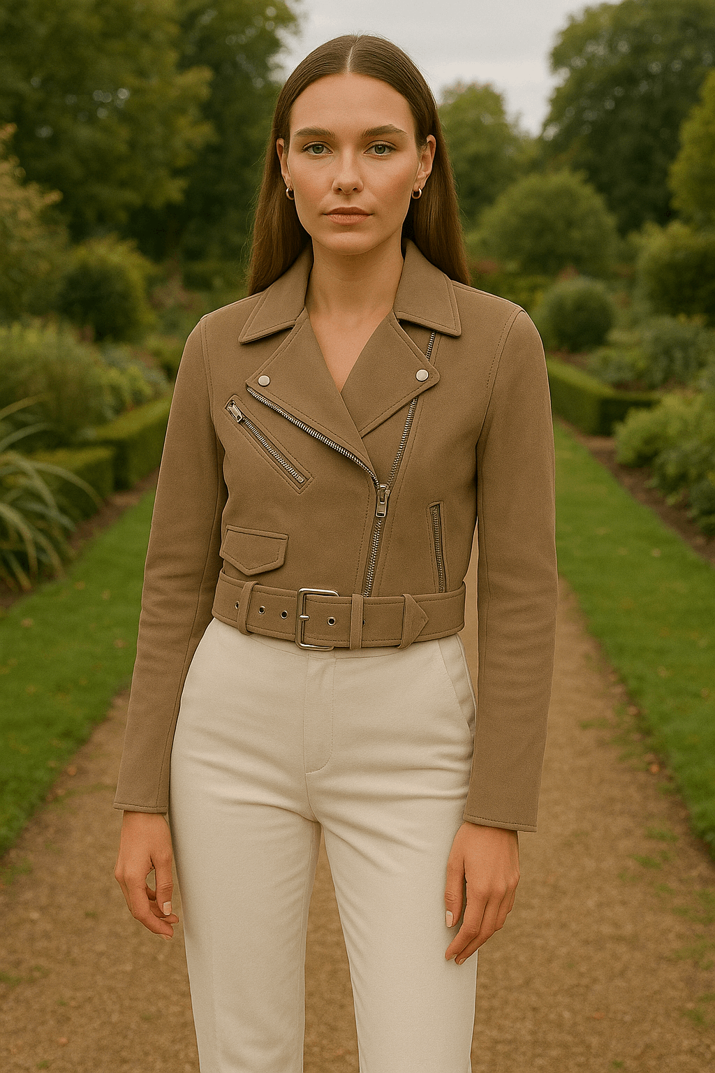 Urban Taupe Suede Biker Jacket